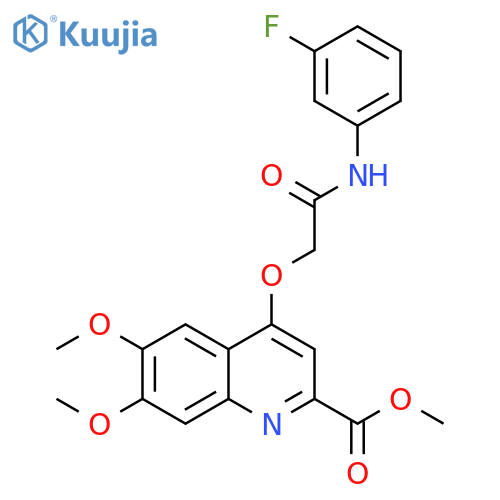 methyl 4-{[(3-fluorophenyl)carbamoyl]methoxy}-6,7-dimethoxyquinoline-2-carboxylate structure