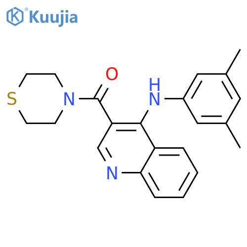 N-(3,5-dimethylphenyl)-3-(thiomorpholine-4-carbonyl)quinolin-4-amine structure