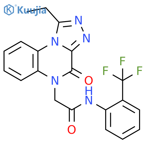 2-{1-ethyl-4-oxo-4H,5H-[1,2,4]triazolo[4,3-a]quinoxalin-5-yl}-N-[2-(trifluoromethyl)phenyl]acetamide structure