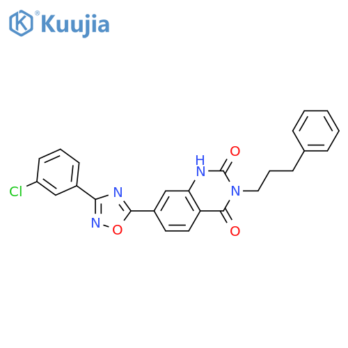 7-[3-(3-chlorophenyl)-1,2,4-oxadiazol-5-yl]-3-(3-phenylpropyl)-1,2,3,4-tetrahydroquinazoline-2,4-dione structure
