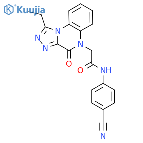 N-(4-cyanophenyl)-2-{1-ethyl-4-oxo-4H,5H-[1,2,4]triazolo[4,3-a]quinoxalin-5-yl}acetamide structure
