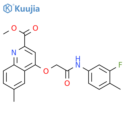 methyl 4-{[(3-fluoro-4-methylphenyl)carbamoyl]methoxy}-6-methylquinoline-2-carboxylate structure