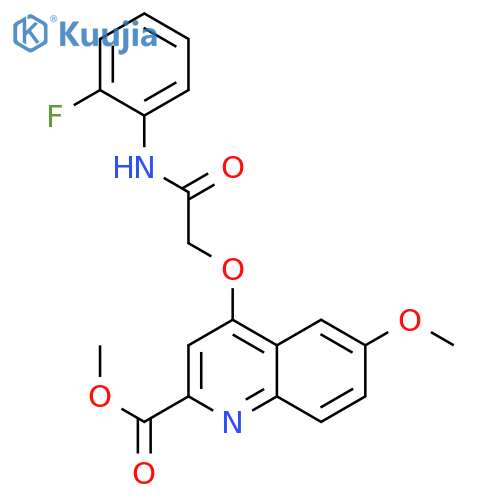 methyl 4-{[(2-fluorophenyl)carbamoyl]methoxy}-6-methoxyquinoline-2-carboxylate structure