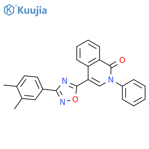 4-[3-(3,4-dimethylphenyl)-1,2,4-oxadiazol-5-yl]-2-phenyl-1,2-dihydroisoquinolin-1-one structure