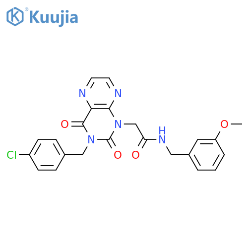 2-{3-[(4-chlorophenyl)methyl]-2,4-dioxo-1,2,3,4-tetrahydropteridin-1-yl}-N-[(3-methoxyphenyl)methyl]acetamide structure