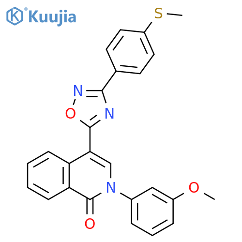 2-(3-methoxyphenyl)-4-{3-[4-(methylsulfanyl)phenyl]-1,2,4-oxadiazol-5-yl}-1,2-dihydroisoquinolin-1-one structure