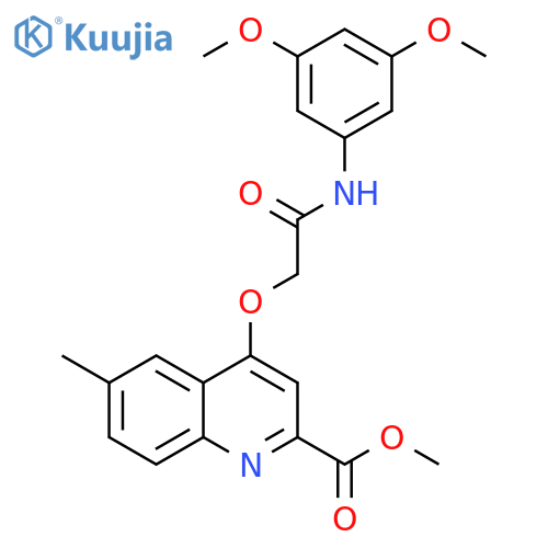 methyl 4-{[(3,5-dimethoxyphenyl)carbamoyl]methoxy}-6-methylquinoline-2-carboxylate structure