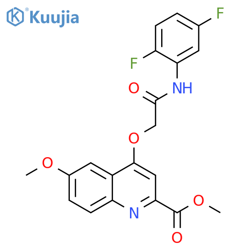 methyl 4-{[(2,5-difluorophenyl)carbamoyl]methoxy}-6-methoxyquinoline-2-carboxylate structure