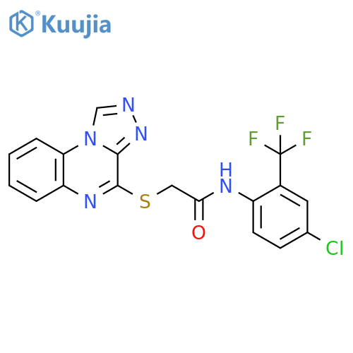 N-[4-chloro-2-(trifluoromethyl)phenyl]-2-{[1,2,4]triazolo[4,3-a]quinoxalin-4-ylsulfanyl}acetamide structure