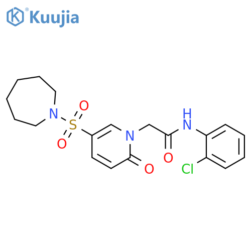 2-[5-(azepane-1-sulfonyl)-2-oxo-1,2-dihydropyridin-1-yl]-N-(2-chlorophenyl)acetamide structure