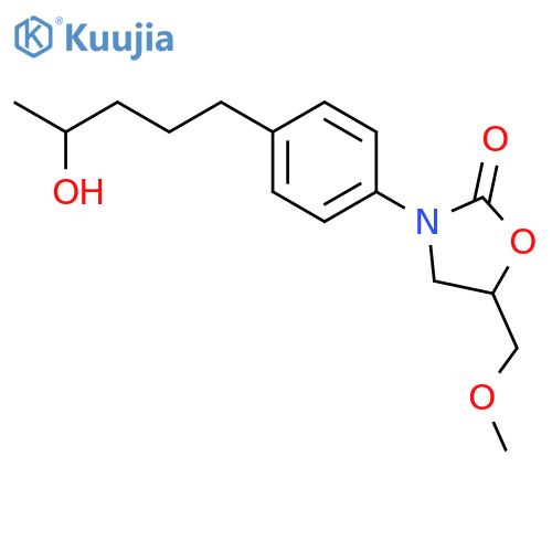 2-Oxazolidinone, 3-[4-(4-hydroxypentyl)phenyl]-5-(methoxymethyl)- structure
