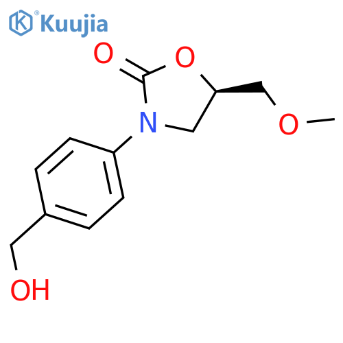 2-Oxazolidinone, 3-[4-(hydroxymethyl)phenyl]-5-(methoxymethyl)-, (R)- structure