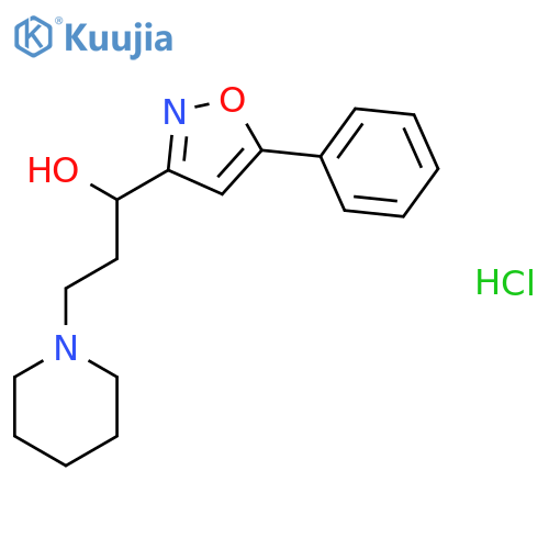 1-(5-phenyl-1,2-oxazol-3-yl)-3-(piperidin-1-yl)propan-1-ol hydrochloride (1:1) structure