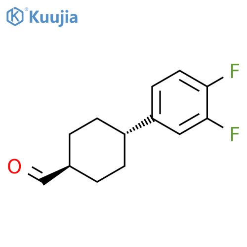Cyclohexanecarboxaldehyde, 4-(3,4-difluorophenyl)-, trans- structure