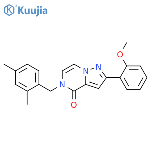 5-[(2,4-dimethylphenyl)methyl]-2-(2-methoxyphenyl)-4H,5H-pyrazolo[1,5-a]pyrazin-4-one structure