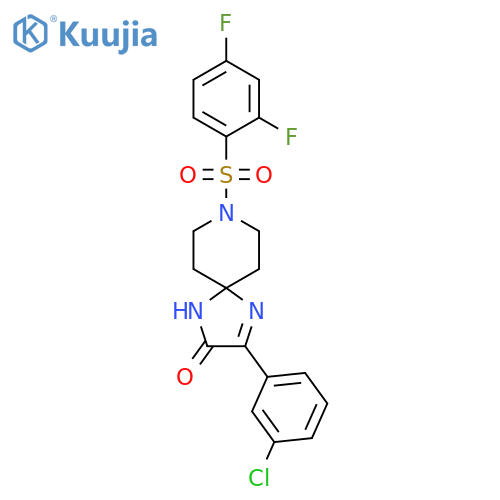 3-(3-chlorophenyl)-8-(2,4-difluorobenzenesulfonyl)-1,4,8-triazaspiro[4.5]dec-3-en-2-one structure