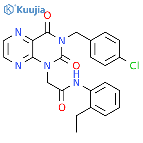 2-{3-[(4-chlorophenyl)methyl]-2,4-dioxo-1,2,3,4-tetrahydropteridin-1-yl}-N-(2-ethylphenyl)acetamide structure