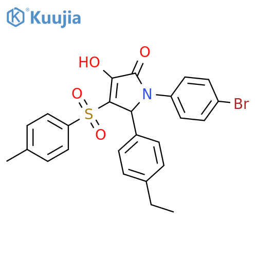 1-(4-bromophenyl)-5-(4-ethylphenyl)-3-hydroxy-4-(4-methylbenzenesulfonyl)-2,5-dihydro-1H-pyrrol-2-one structure
