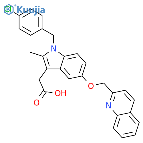 [1-(4-chlorobenzyl)-2-methyl-5-(quinolin-2-ylmethoxy)-1H-indol-3-yl]acetic acid structure