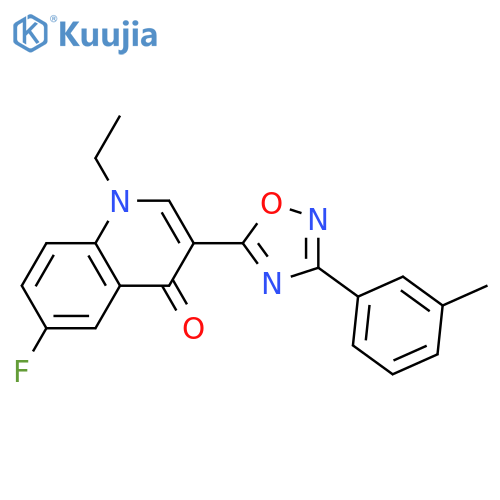 1-ethyl-6-fluoro-3-[3-(3-methylphenyl)-1,2,4-oxadiazol-5-yl]-1,4-dihydroquinolin-4-one structure