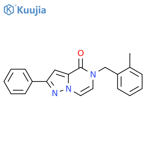 5-[(2-methylphenyl)methyl]-2-phenyl-4H,5H-pyrazolo[1,5-a]pyrazin-4-one structure