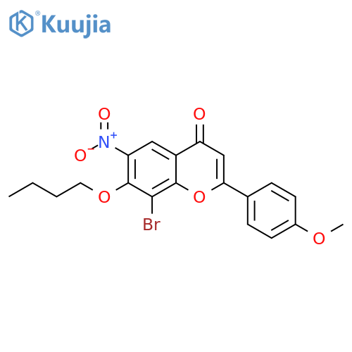 4H-1-Benzopyran-4-one,8-bromo-7-butoxy-2-(4-methoxyphenyl)-6-nitro- structure