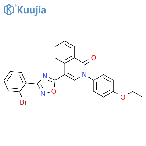 4-[3-(2-bromophenyl)-1,2,4-oxadiazol-5-yl]-2-(4-ethoxyphenyl)-1,2-dihydroisoquinolin-1-one structure