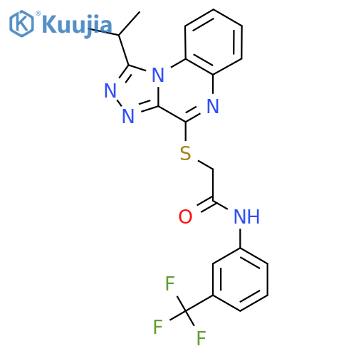 2-{[1-(propan-2-yl)-[1,2,4]triazolo[4,3-a]quinoxalin-4-yl]sulfanyl}-N-[3-(trifluoromethyl)phenyl]acetamide structure