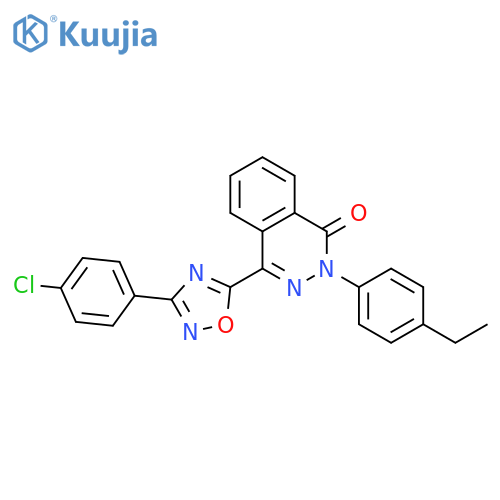 4-[3-(4-chlorophenyl)-1,2,4-oxadiazol-5-yl]-2-(4-ethylphenyl)-1,2-dihydrophthalazin-1-one structure