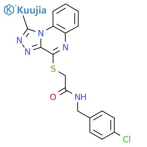 N-[(4-chlorophenyl)methyl]-2-({1-methyl-[1,2,4]triazolo[4,3-a]quinoxalin-4-yl}sulfanyl)acetamide structure