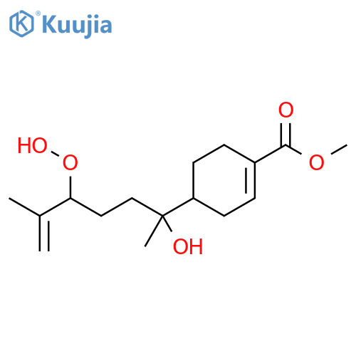1-Cyclohexene-1-carboxylic acid, 4-(4-hydroperoxy-1-hydroxy-1,5-dimethyl-5-hexenyl)-, methyl ester (9CI) structure