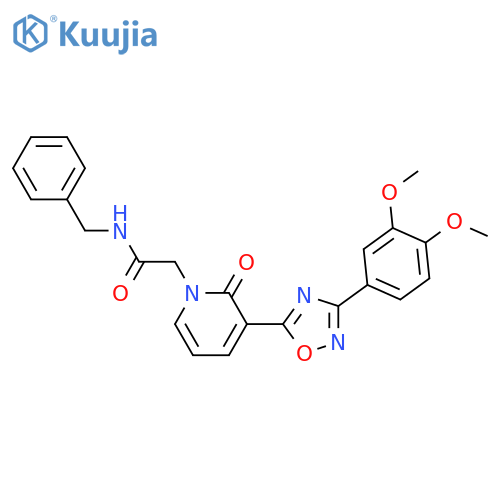 N-benzyl-2-{3-[3-(3,4-dimethoxyphenyl)-1,2,4-oxadiazol-5-yl]-2-oxo-1,2-dihydropyridin-1-yl}acetamide structure