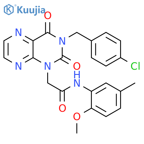 2-{3-[(4-chlorophenyl)methyl]-2,4-dioxo-1,2,3,4-tetrahydropteridin-1-yl}-N-(2-methoxy-5-methylphenyl)acetamide structure