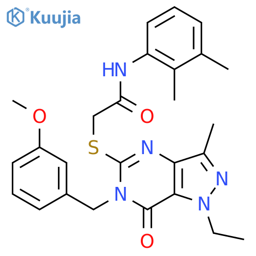 N-(2,3-dimethylphenyl)-2-({1-ethyl-6-(3-methoxyphenyl)methyl-3-methyl-7-oxo-1H,6H,7H-pyrazolo4,3-dpyrimidin-5-yl}sulfanyl)acetamide structure
