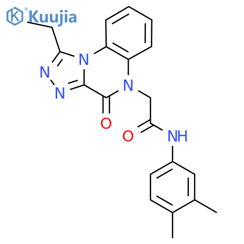 N-(3,4-dimethylphenyl)-2-{1-ethyl-4-oxo-4H,5H-[1,2,4]triazolo[4,3-a]quinoxalin-5-yl}acetamide structure