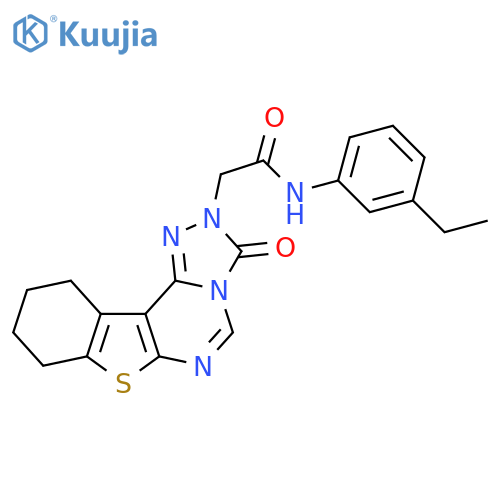 N-(3-ethylphenyl)-2-{5-oxo-10-thia-3,4,6,8-tetraazatetracyclo[7.7.0.0^{2,6}.0^{11,16}]hexadeca-1(9),2,7,11(16)-tetraen-4-yl}acetamide structure