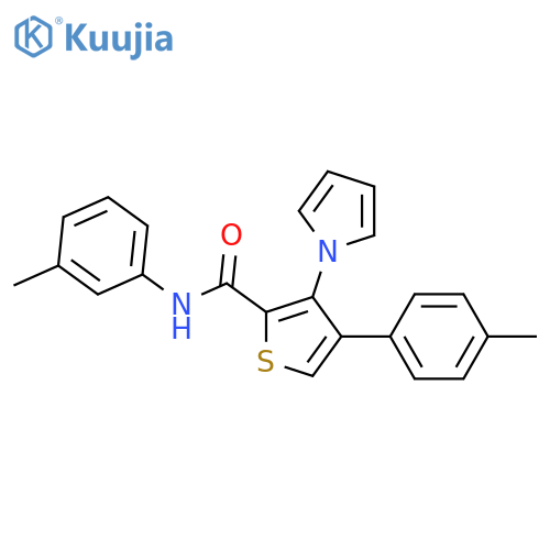 N-(3-methylphenyl)-4-(4-methylphenyl)-3-(1H-pyrrol-1-yl)thiophene-2-carboxamide structure