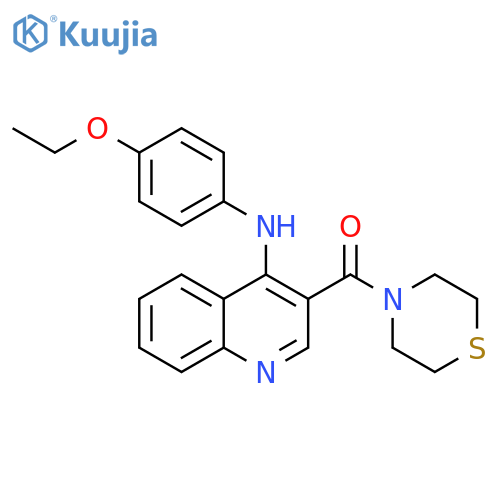 N-(4-ethoxyphenyl)-3-(thiomorpholine-4-carbonyl)quinolin-4-amine structure