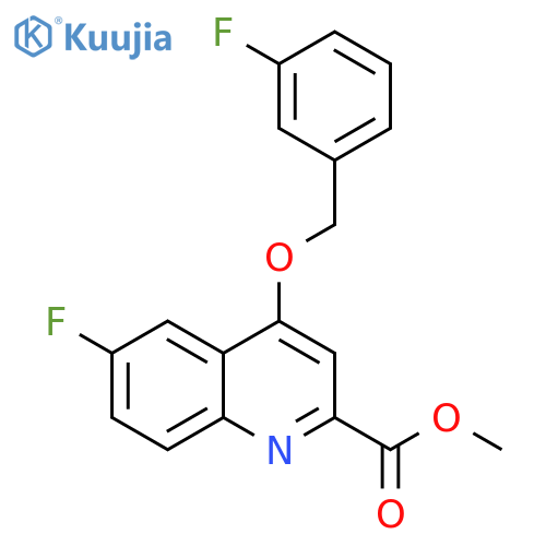 methyl 6-fluoro-4-[(3-fluorophenyl)methoxy]quinoline-2-carboxylate structure