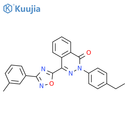 2-(4-ethylphenyl)-4-[3-(3-methylphenyl)-1,2,4-oxadiazol-5-yl]-1,2-dihydrophthalazin-1-one structure