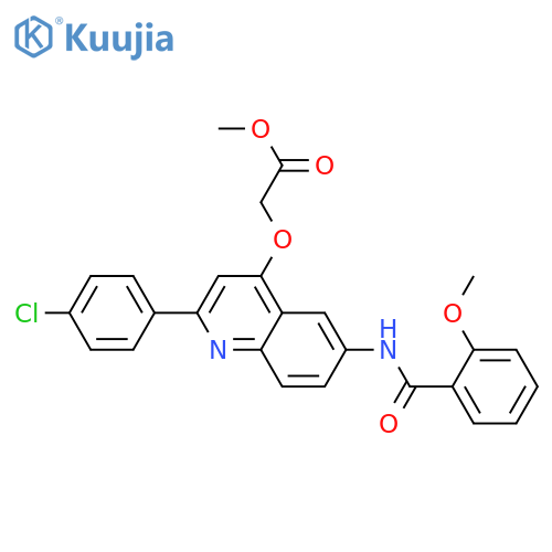 methyl 2-{[2-(4-chlorophenyl)-6-(2-methoxybenzamido)quinolin-4-yl]oxy}acetate structure