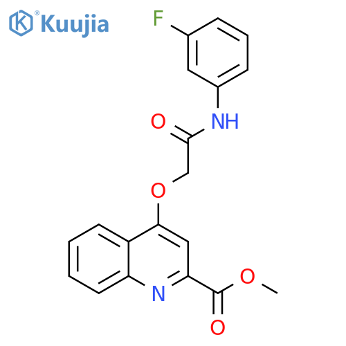 methyl 4-{[(3-fluorophenyl)carbamoyl]methoxy}quinoline-2-carboxylate structure