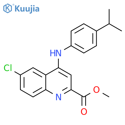 methyl 6-chloro-4-{[4-(propan-2-yl)phenyl]amino}quinoline-2-carboxylate structure