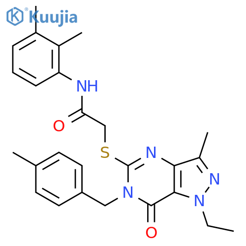 N-(2,3-dimethylphenyl)-2-({1-ethyl-3-methyl-6-(4-methylphenyl)methyl-7-oxo-1H,6H,7H-pyrazolo4,3-dpyrimidin-5-yl}sulfanyl)acetamide structure