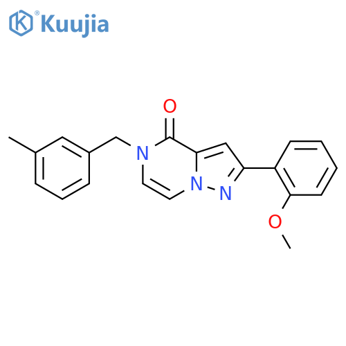2-(2-methoxyphenyl)-5-[(3-methylphenyl)methyl]-4H,5H-pyrazolo[1,5-a]pyrazin-4-one structure