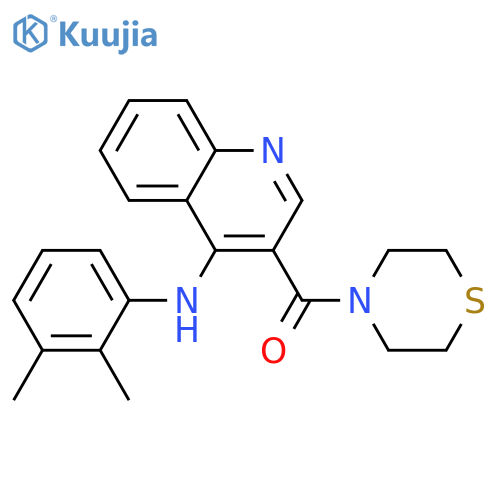 N-(2,3-dimethylphenyl)-3-(thiomorpholine-4-carbonyl)quinolin-4-amine structure