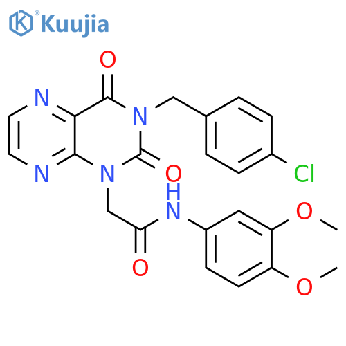2-{3-[(4-chlorophenyl)methyl]-2,4-dioxo-1,2,3,4-tetrahydropteridin-1-yl}-N-(3,4-dimethoxyphenyl)acetamide structure