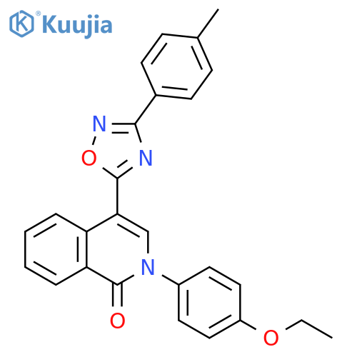 2-(4-ethoxyphenyl)-4-[3-(4-methylphenyl)-1,2,4-oxadiazol-5-yl]-1,2-dihydroisoquinolin-1-one structure