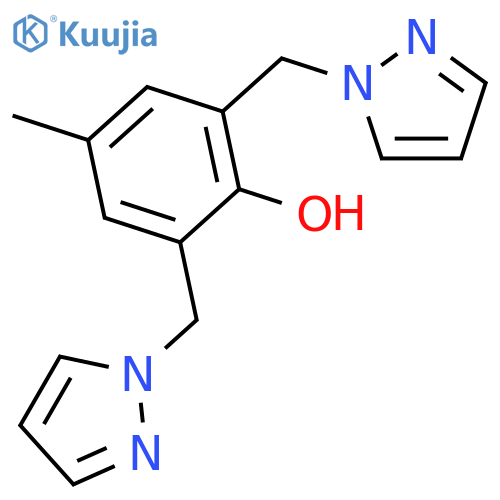 Phenol, 4-methyl-2,6-bis(1H-pyrazol-1-ylmethyl)- structure