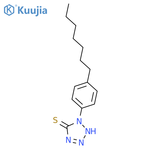 5H-Tetrazole-5-thione, 1-(4-heptylphenyl)-1,2-dihydro- structure
